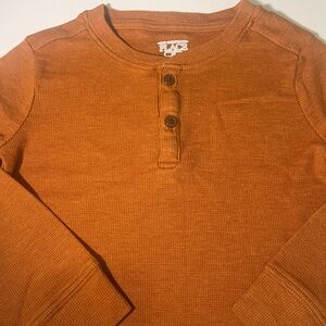 The Children's Place Orange Long Sleeve Thermal Henley Top, Toddler Boy Size 5T